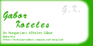 gabor koteles business card